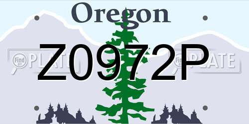 Z0972P Oregon License Plate