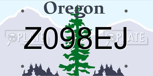 Z098EJ Oregon License Plate