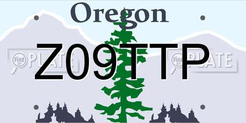 Z09TTP Oregon License Plate
