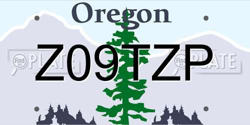Z09TZP Oregon License Plate