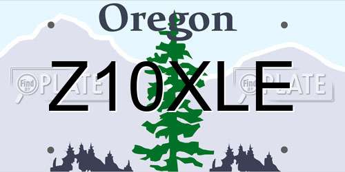 Z10XLE Oregon License Plate
