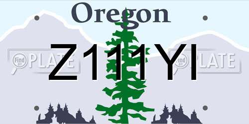 Z111YI Oregon License Plate