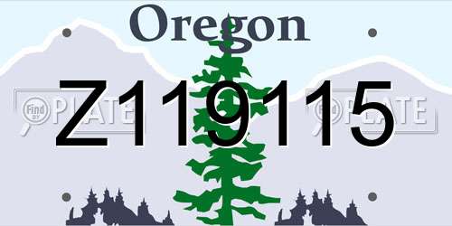 Z119115 Oregon License Plate