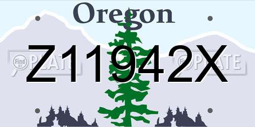 Z11942X Oregon License Plate