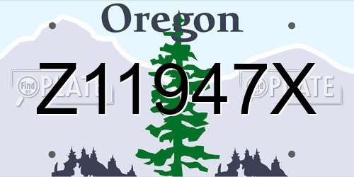 Z11947X Oregon License Plate