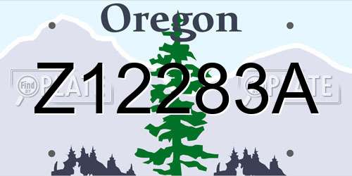 Z12283A Oregon License Plate