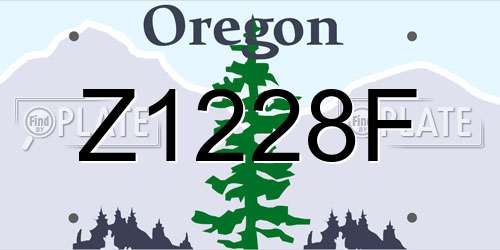 Z1228F Oregon License Plate
