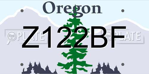 Z122BF Oregon License Plate