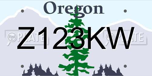 Z123KW Oregon License Plate