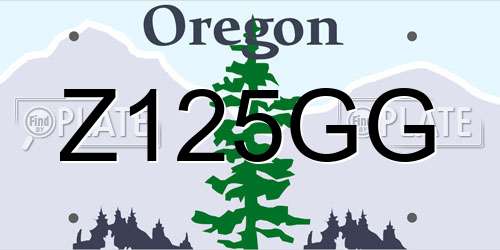 Z125GG Oregon License Plate