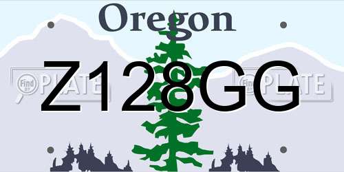 Z128GG Oregon License Plate