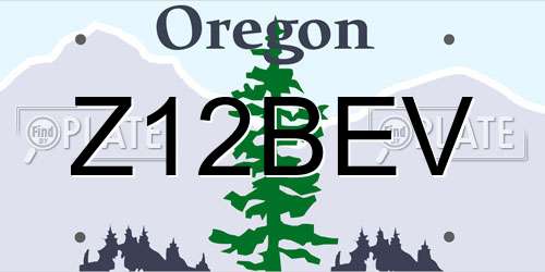 Z12BEV Oregon License Plate