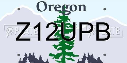 Z12UPB Oregon License Plate
