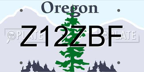 Z12ZBF Oregon License Plate