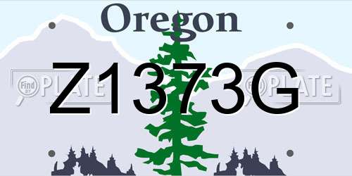 Z1373G Oregon License Plate