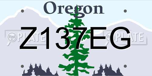 Z137EG Oregon License Plate