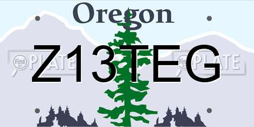 Z13TEG Oregon License Plate