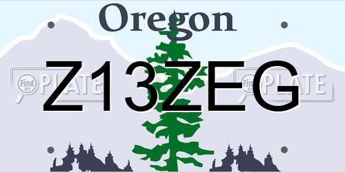 Z13ZEG Oregon License Plate