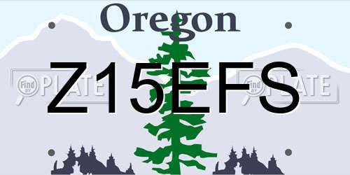 Z15EFS Oregon License Plate