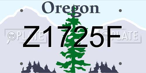 Z1725F Oregon License Plate