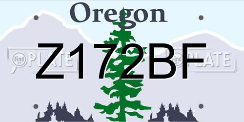 Z172BF Oregon License Plate
