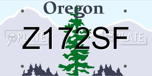Z172SF Oregon License Plate