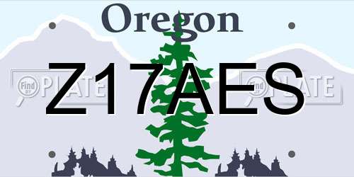 Z17AES Oregon License Plate