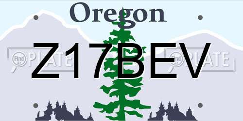 Z17BEV Oregon License Plate