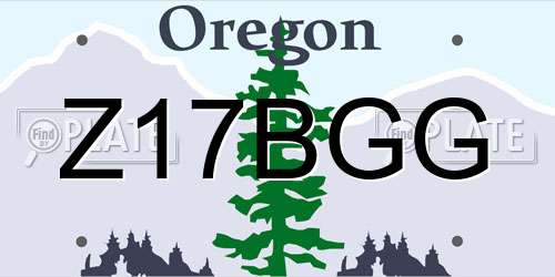 Z17BGG Oregon License Plate