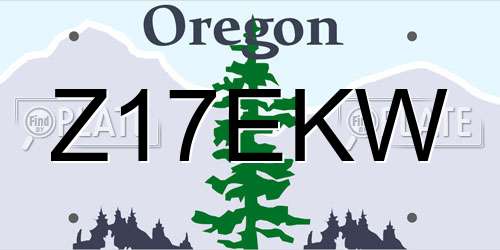 Z17EKW Oregon License Plate