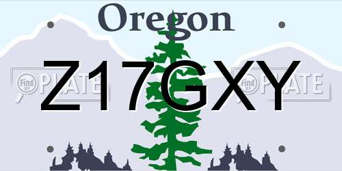 Z17GXY Oregon License Plate