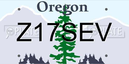 Z17SEV Oregon License Plate