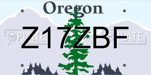 Z17ZBF Oregon License Plate
