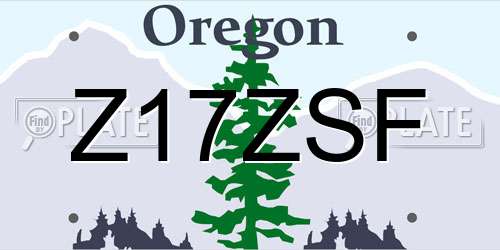 Z17ZSF Oregon License Plate