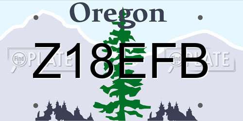 Z18EFB Oregon License Plate