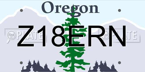 Z18ERN Oregon License Plate