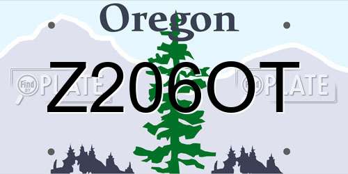 Z206OT Oregon License Plate