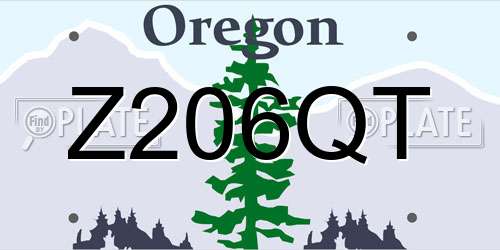 Z206QT Oregon License Plate