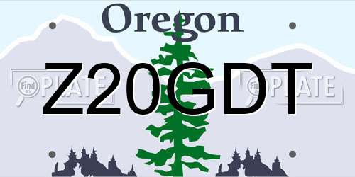 Z20GDT Oregon License Plate