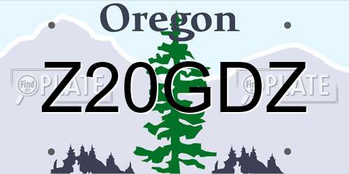 Z20GDZ Oregon License Plate
