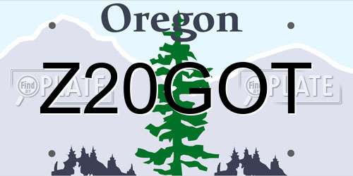 Z20GOT Oregon License Plate