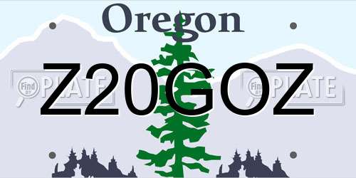 Z20GOZ Oregon License Plate