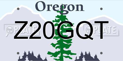 Z20GQT Oregon License Plate