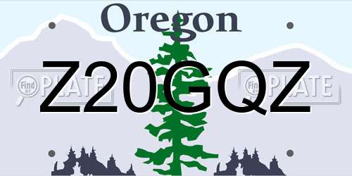 Z20GQZ Oregon License Plate