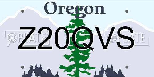 Z20QVS Oregon License Plate