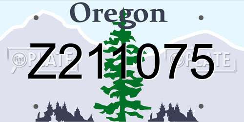 Z211075 Oregon License Plate