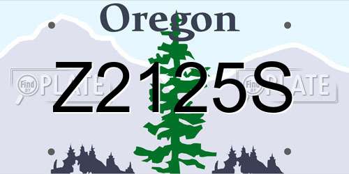 Z2125S Oregon License Plate