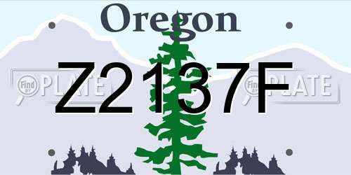 Z2137F Oregon License Plate