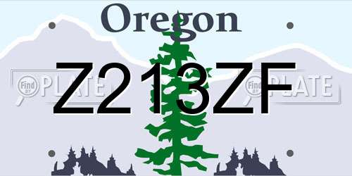 Z213ZF Oregon License Plate