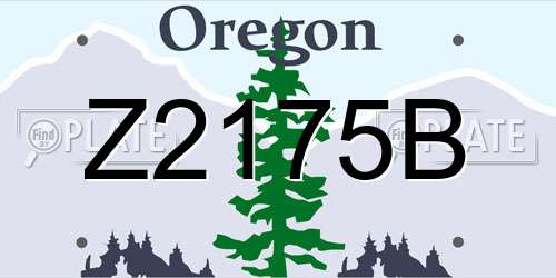 Z2175B Oregon License Plate